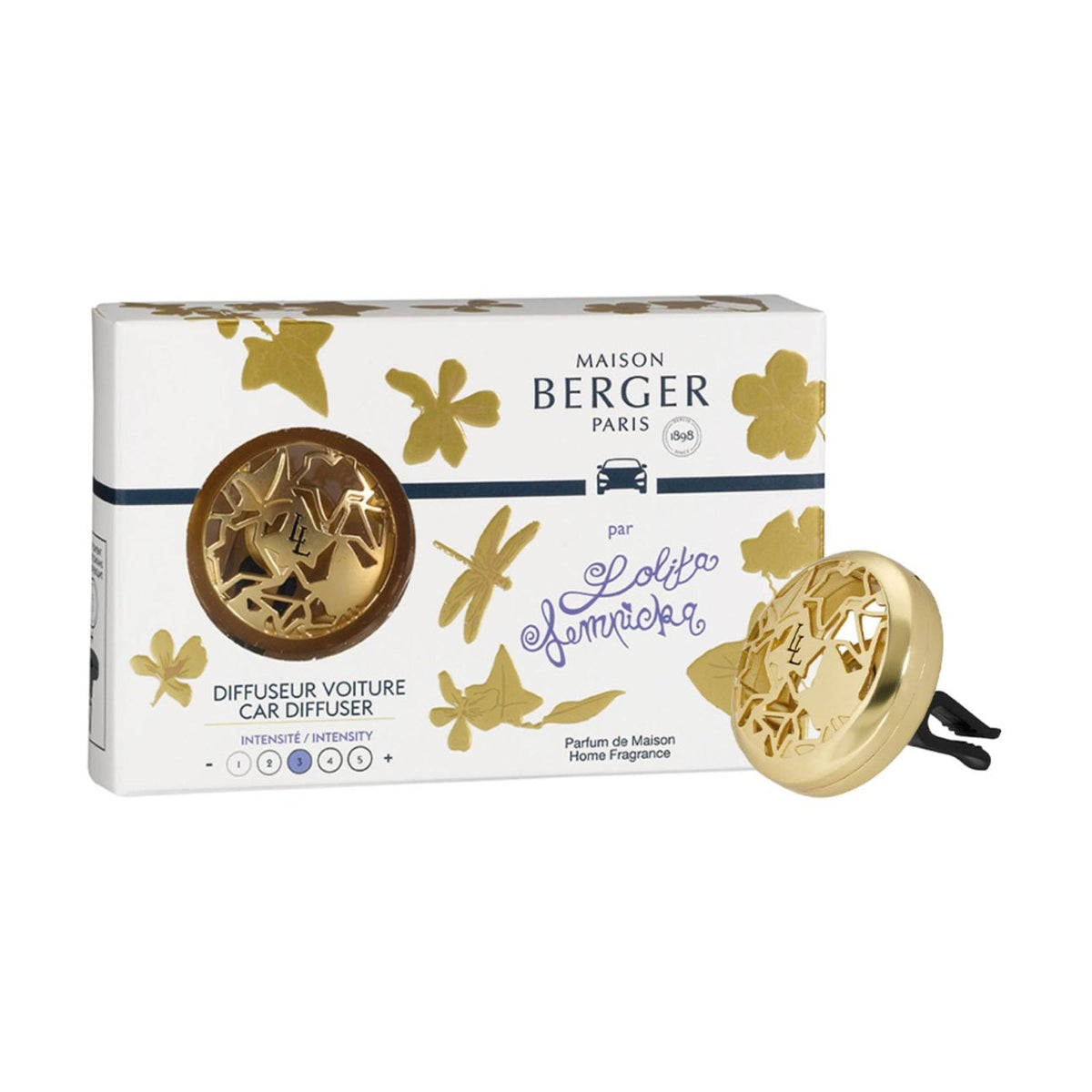 Maison Berger Lolita Lempicka Matte Gold Car Diffuser Kit