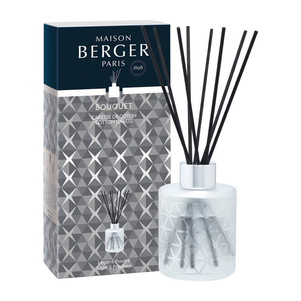 Maison Berger Geode Reed Diffuser – Frosted, Cotton Caress, 115 mL