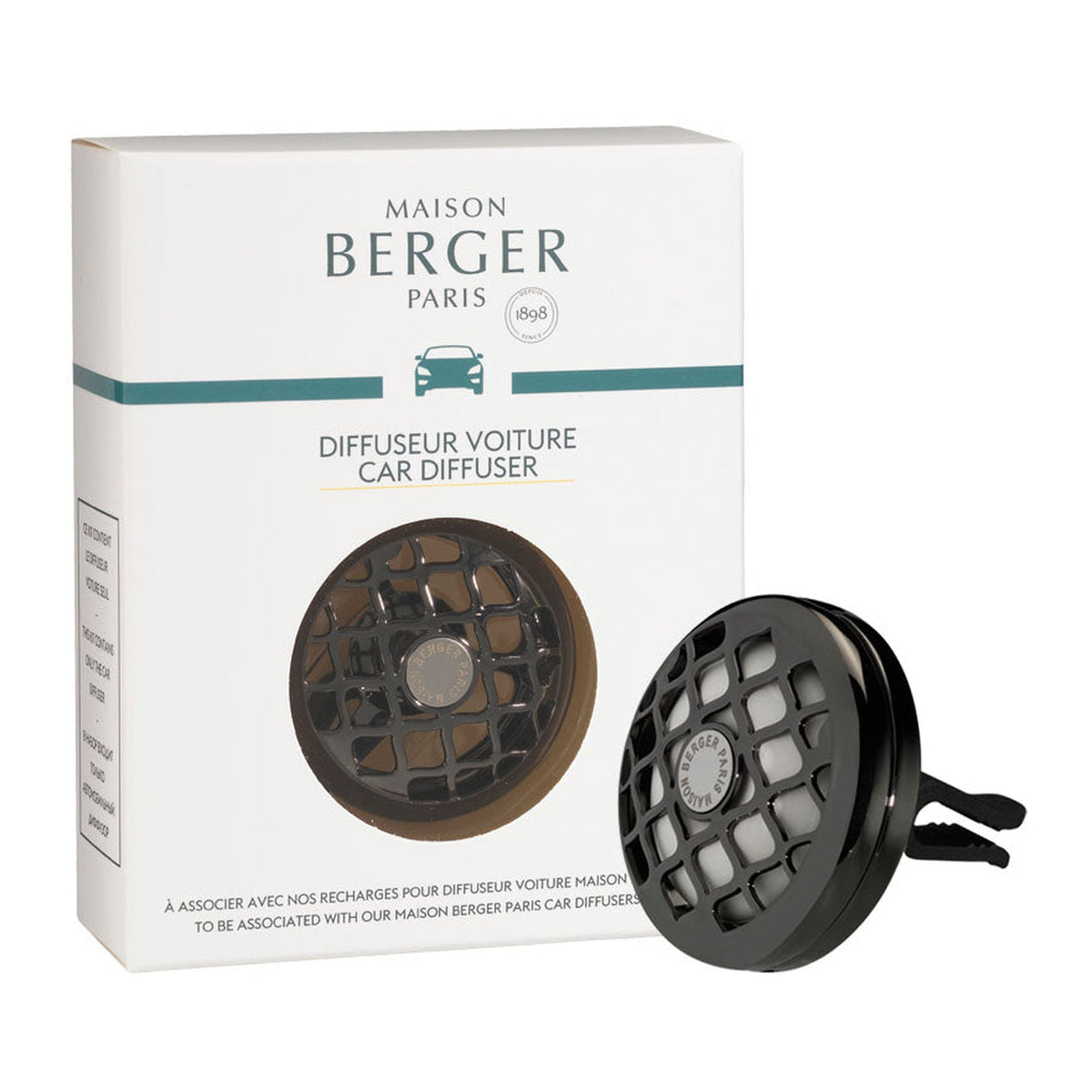 Maison Berger Resonance Car Diffuser Clip – Gunmetal, No Fragrance