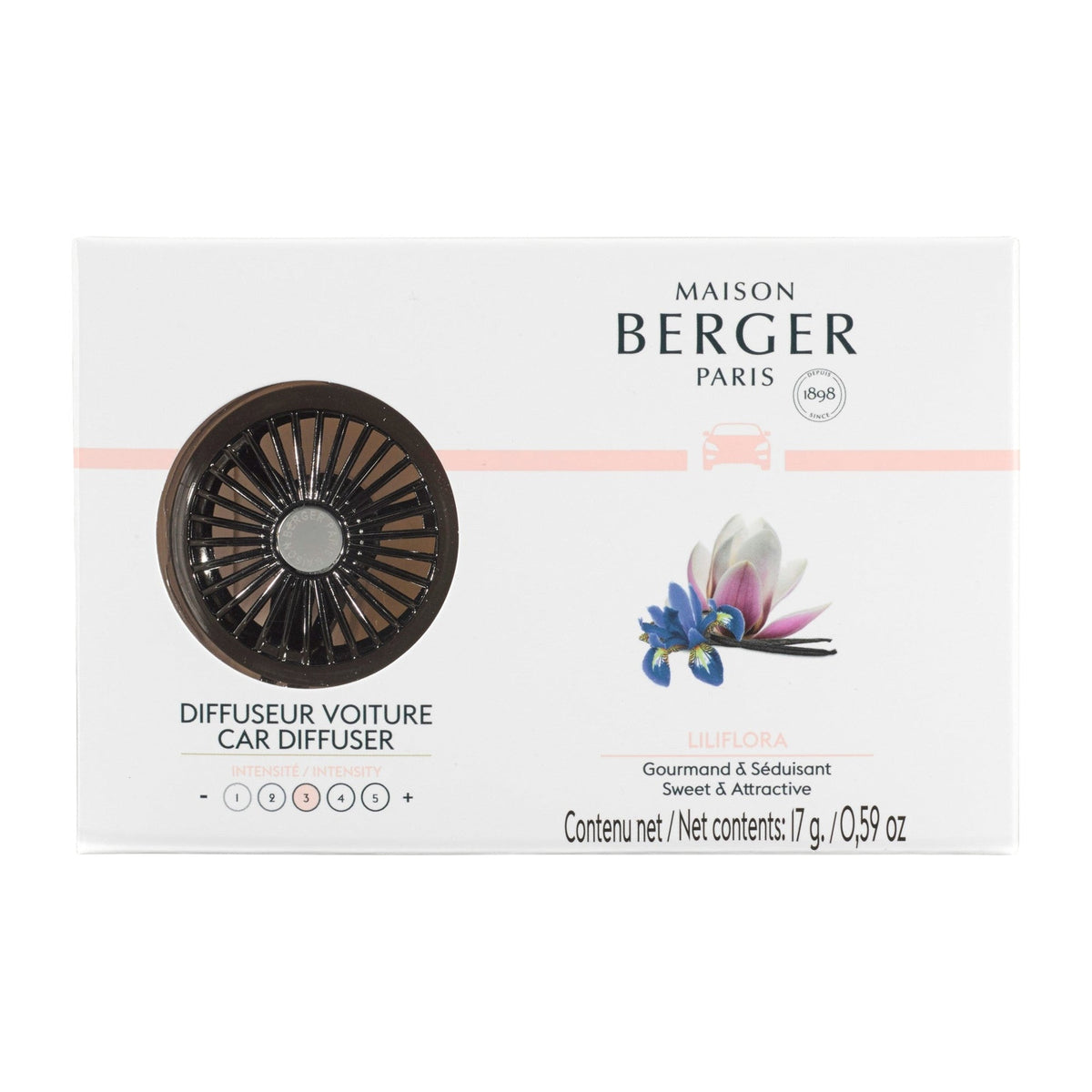 Maison Berger Carwheel Car Diffuser Kit with Liliflora