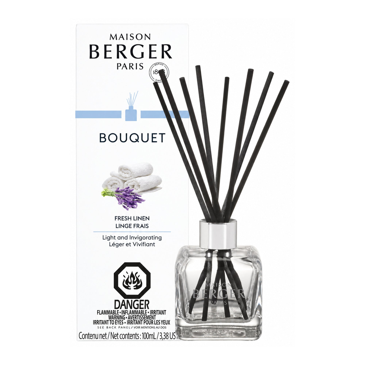 Maison Berger Fresh Linen Cube Reed Diffuser