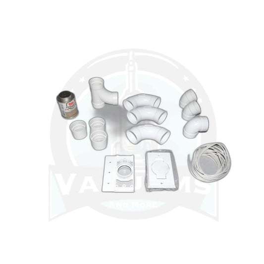 Central Vacuum Single Inlet Installation Kit - White