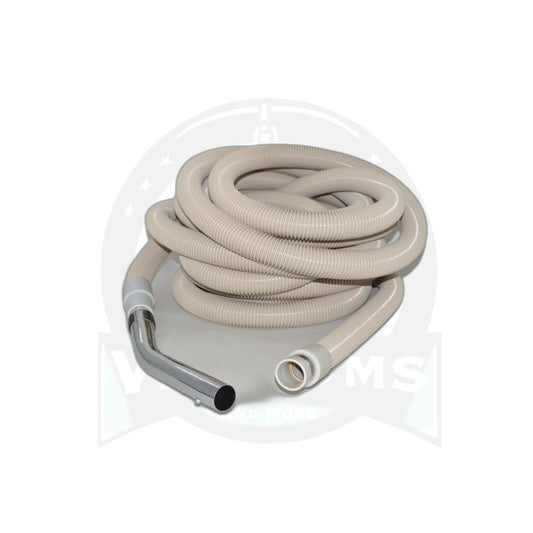 Central Vacuum Hose - 30 Ft White Complete with On/Off Button