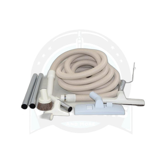 Central Vacuum Deluxe Attachment Set with 30-Foot Crushproof Hose - Fit All