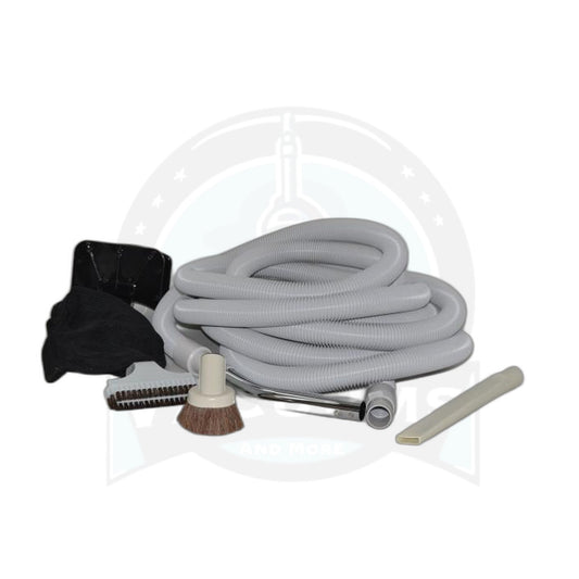 Central Vacuum Garage Kit - 30-Foot Hose with Tools in Gray - Fit All