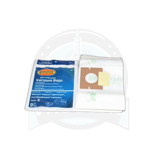Hoover S Canister Micro Paper Bags - 9 Pack - Replacement Envirocare - Hoover