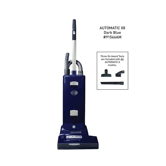 SEBO AUTOMATIC X8 Bagged Upright Vacuum with Headlight, Dark Blue