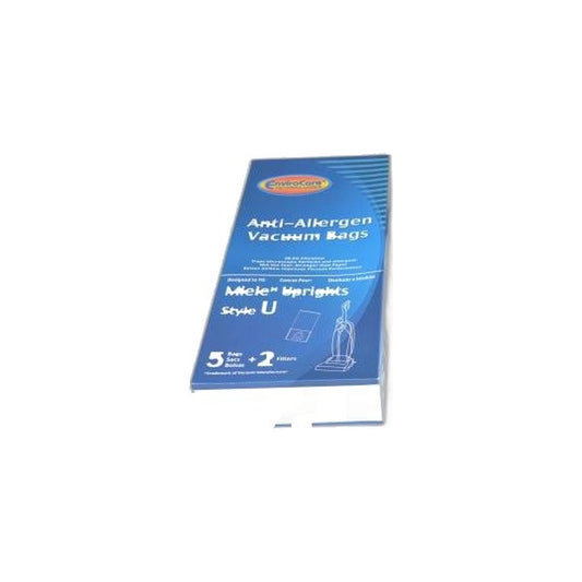 Paper Bags - Miele Type U Allergen Upright, 5 Pack, Fits 7 Series