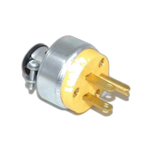 Commercial 3-Prong Male Plug - Yellow Metal Cooper Brand
