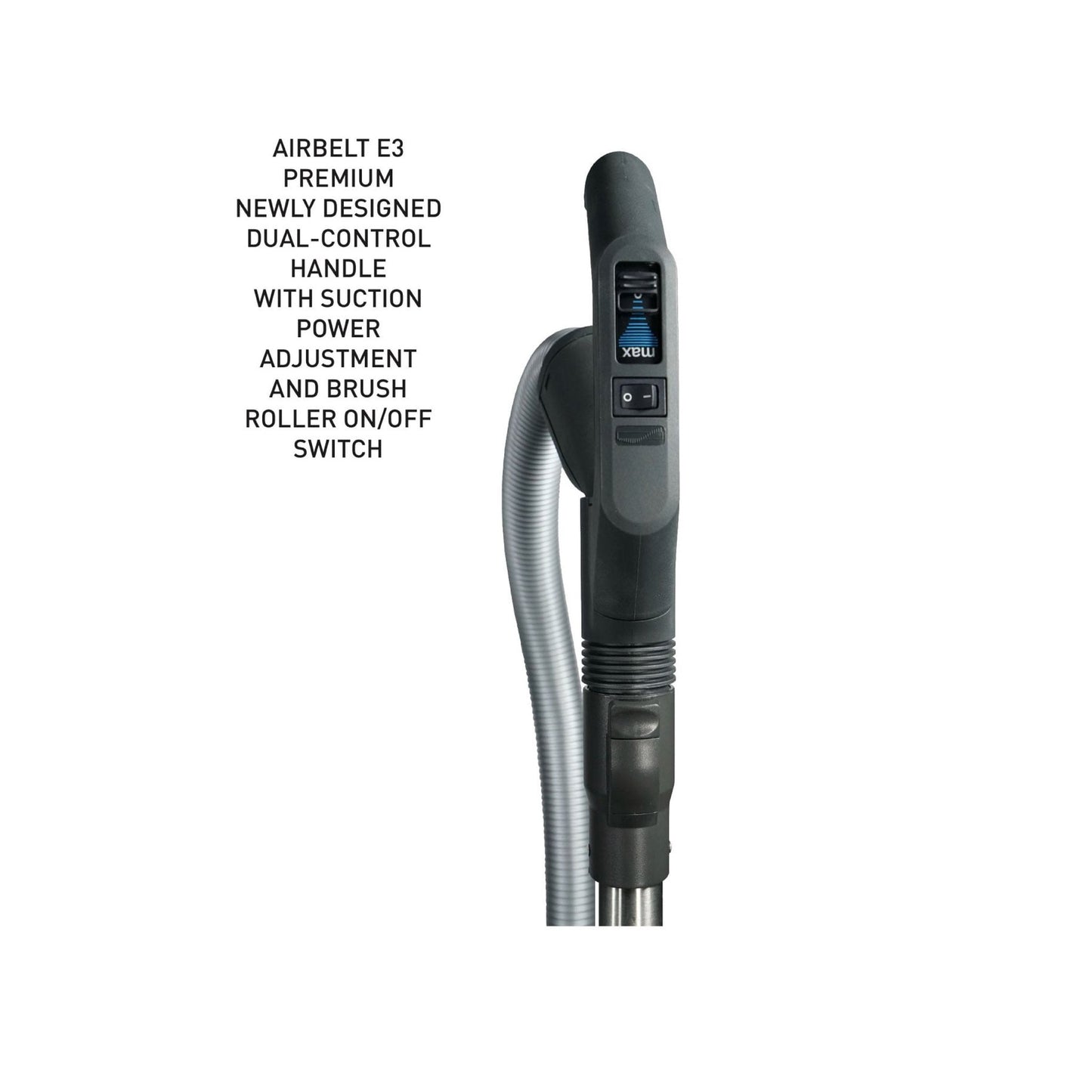 SEBO AIRBELT E2 Turbo Canister Vacuum with Turbo Nozzle and Parquet Brush (Dark Blue)