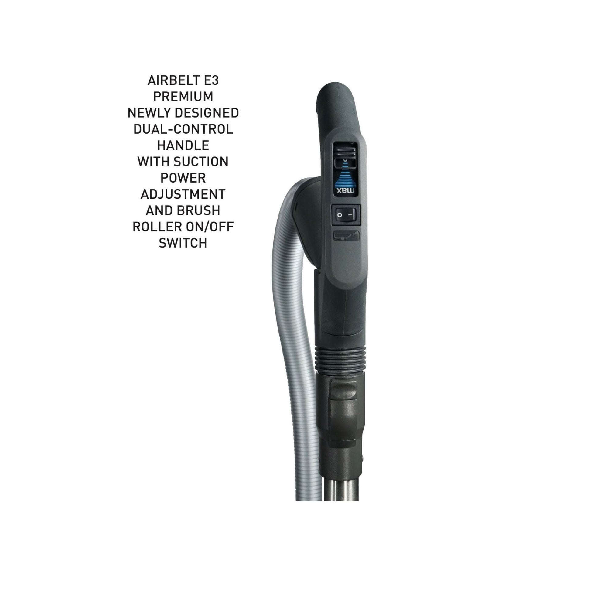 SEBO AIRBELT E2 Turbo Canister Vacuum with Turbo Nozzle and Parquet Brush (Dark Blue)