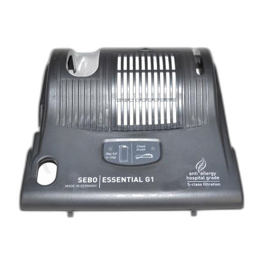 SEBO Power Head Cover for ESSENTIAL G1 — Gray Black, Complete