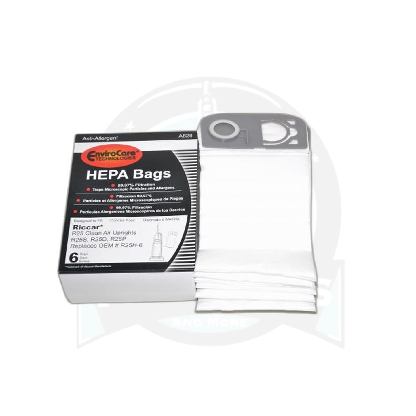 Riccar R25 Series Upright HEPA Paper Bags 6-Pack - Riccar