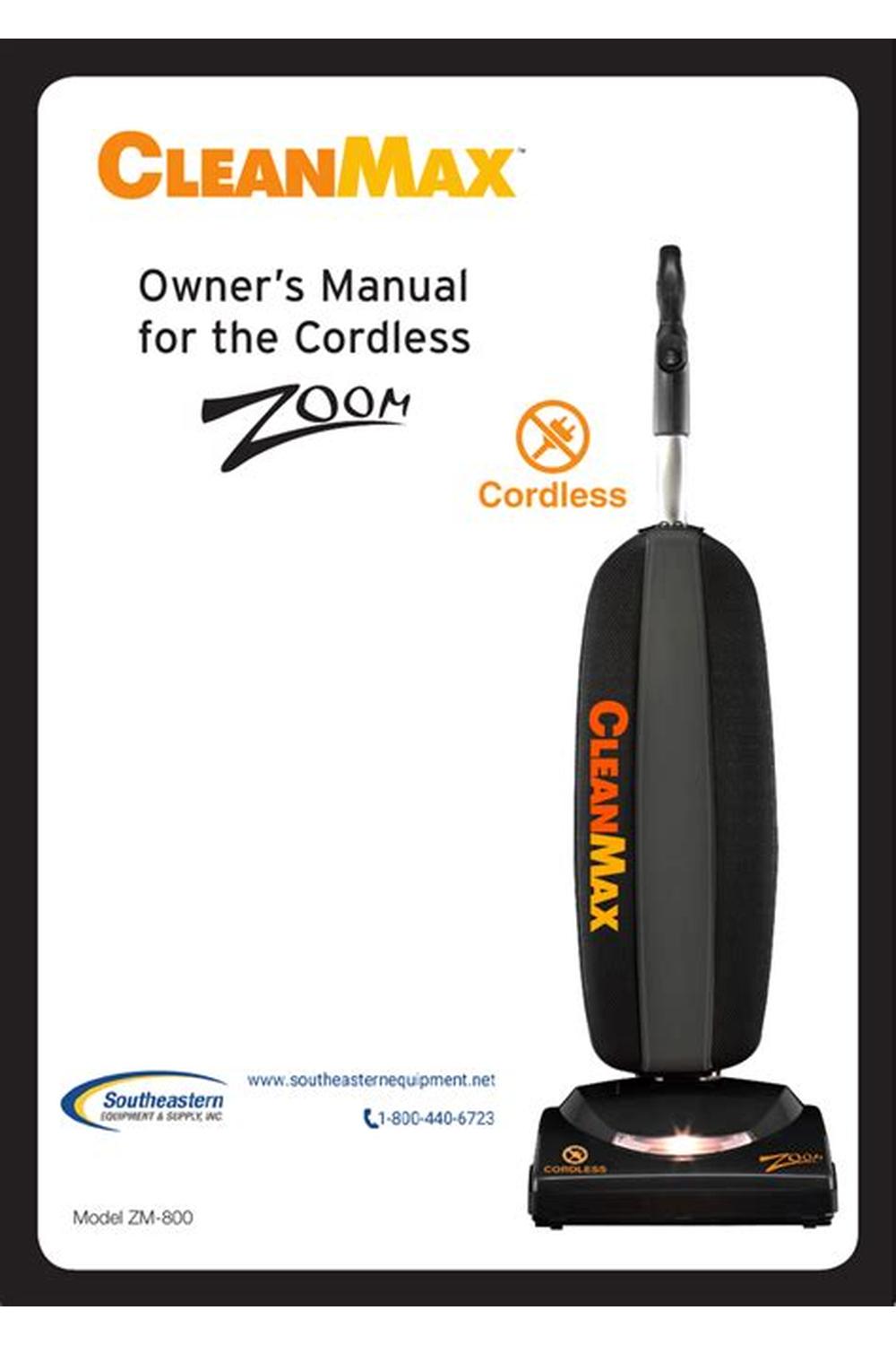 Cordless Upright ZM-800, Interchangable Battery
