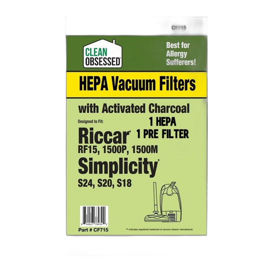 Clean Obsessed Riccar/Simplicity Canister Secondary & HEPA Filter Set
