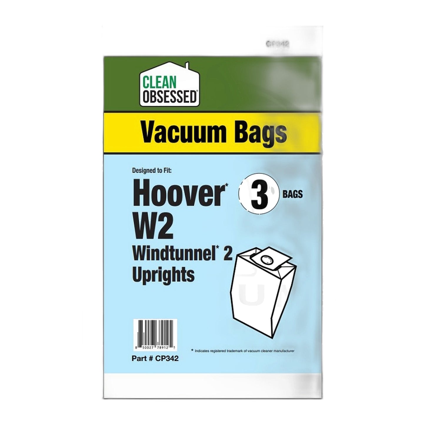 Clean Obsessed Hoover Type W2 Micro Filtration Vacuum Bags, 3-Pack