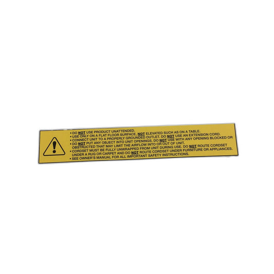 Powr-Flite Caution Label