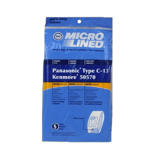 DVC Panasonic Type C-13 Micro Paper Vacuum Bags, 5-Pk (Kenmore 50570)