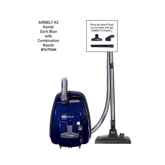 SEBO AIRBELT K2 Kombi Canister Vacuum with 8351GS Combination Nozzle — Dark Blue