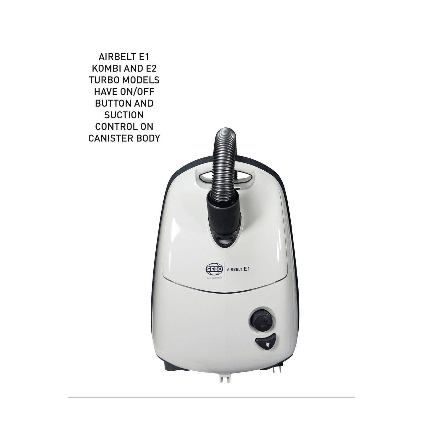 SEBO AIRBELT E2 Turbo Canister Vacuum with Turbo Nozzle and Parquet Brush (Dark Blue)