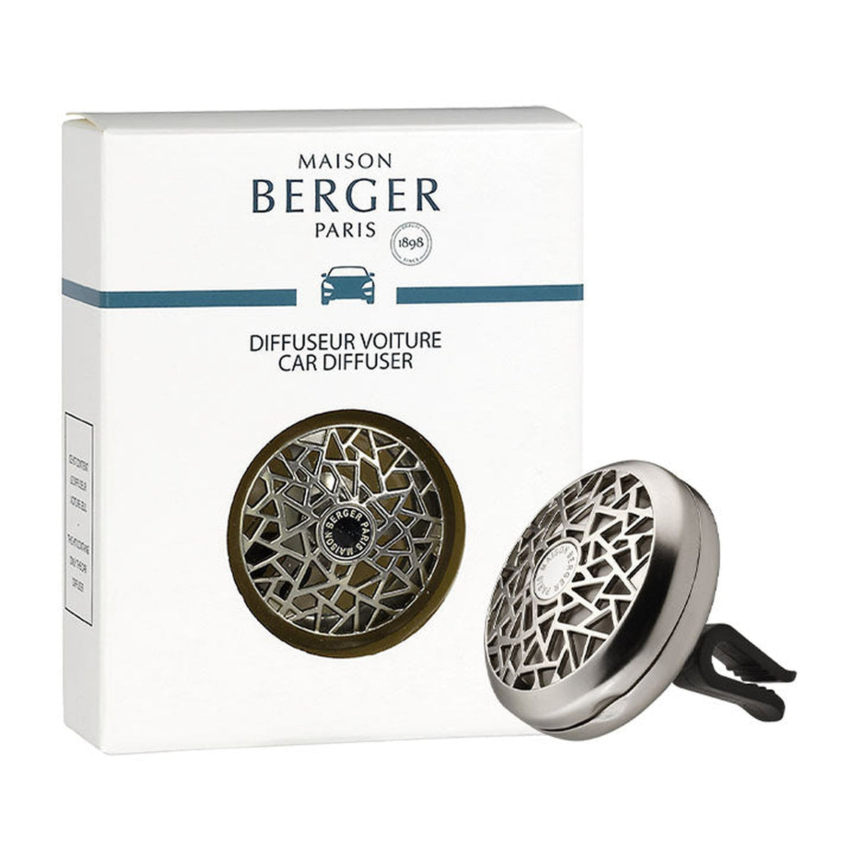 Maison Berger Graphic Car Diffuser Vent Clip—Matte Silver