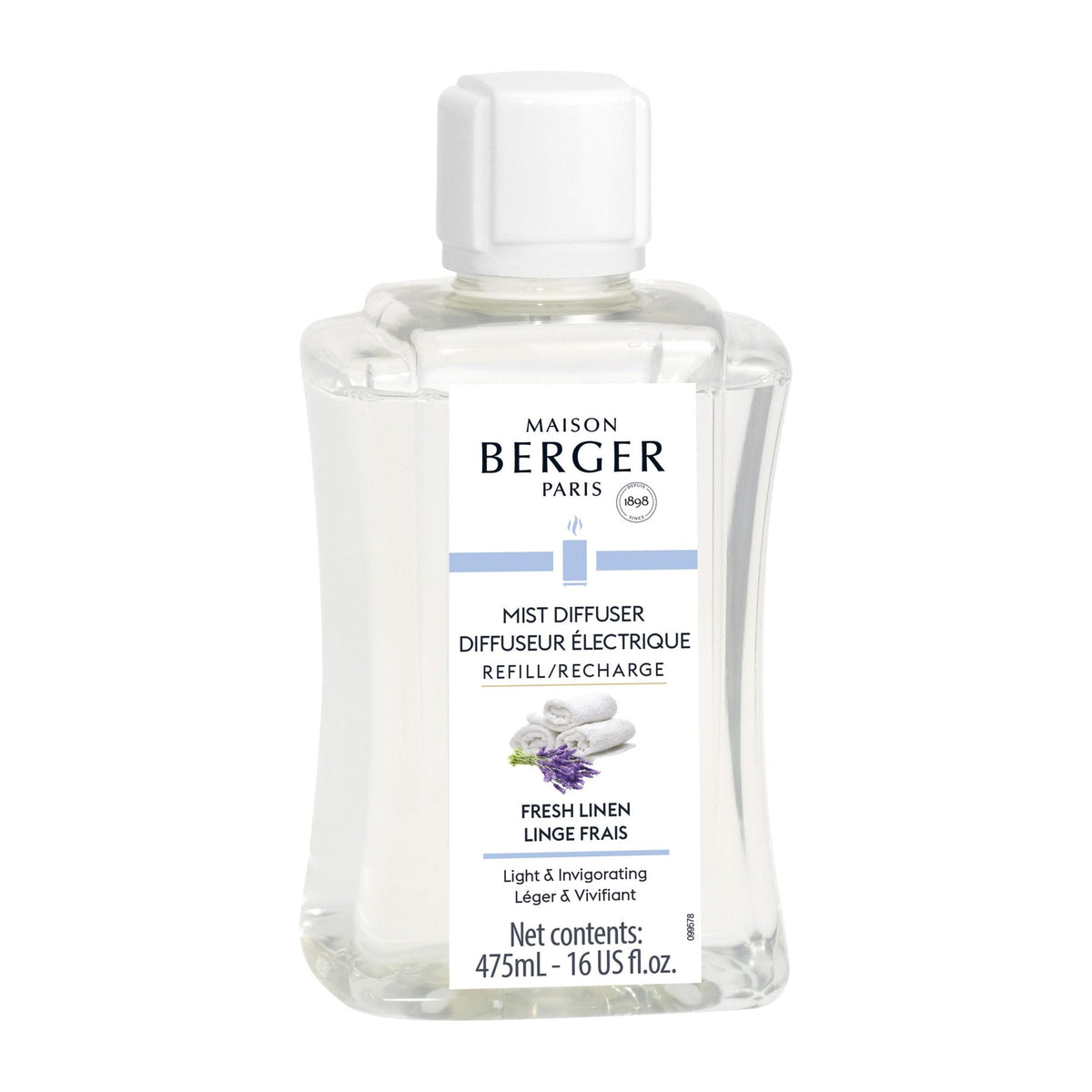 Maison Berger Fresh Linen Mist Diffuser Refill – 475 mL