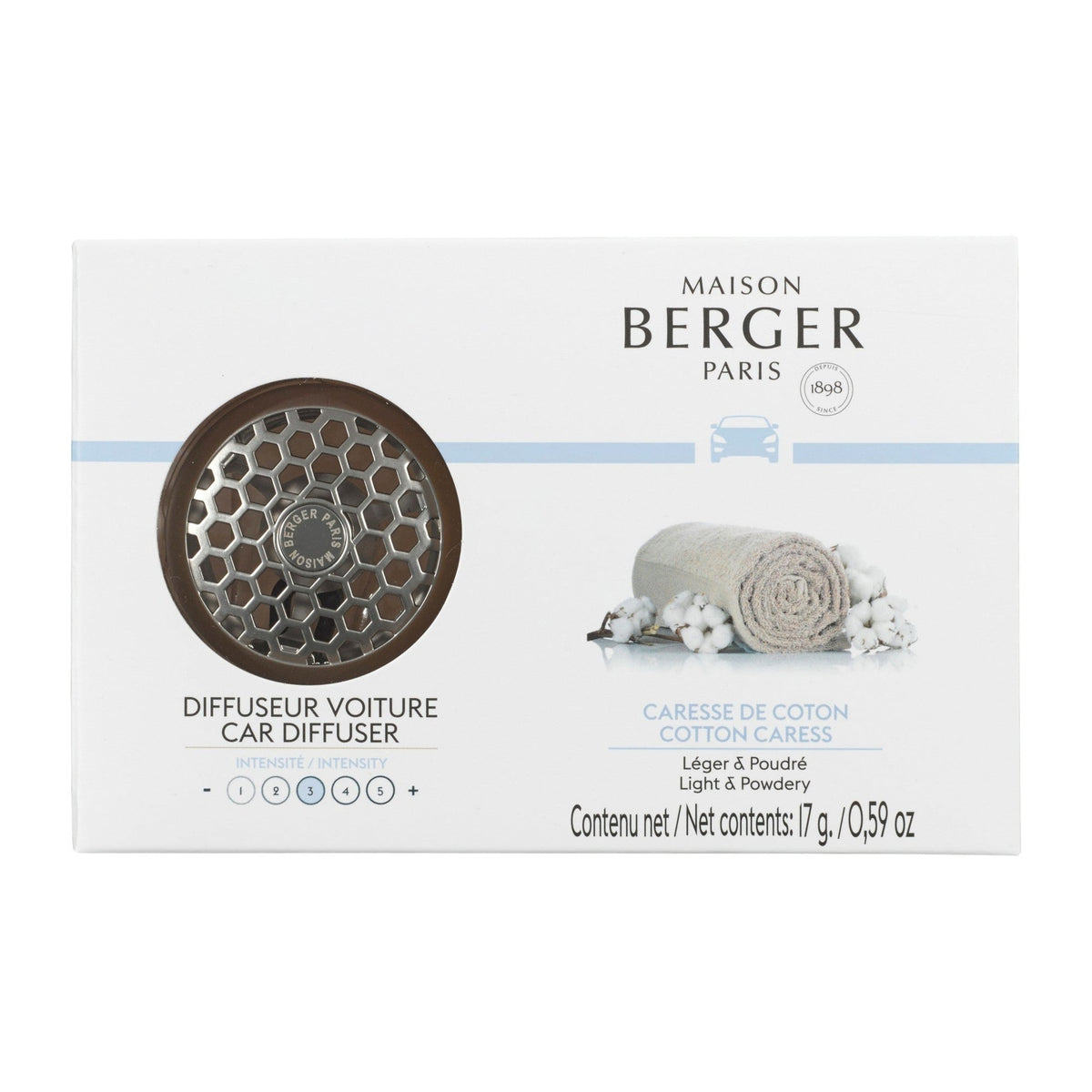 Maison Berger Honeycomb Car Diffuser Kit with Cotton Caress