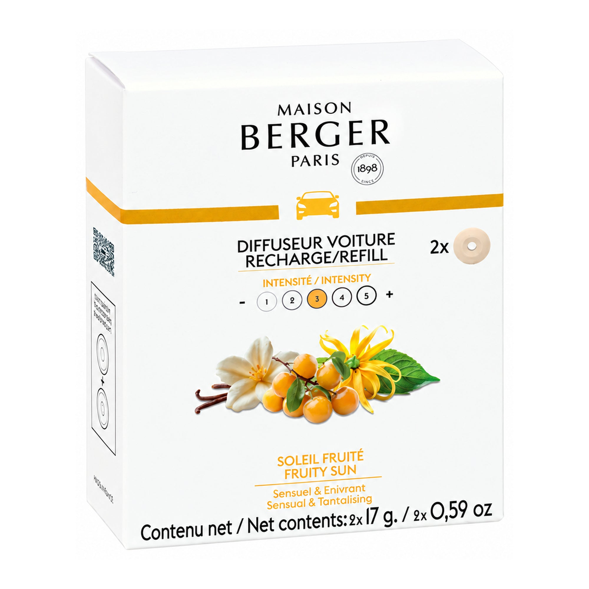 Maison Berger Set of 2 Fruity Sun Car Diffuser Refills