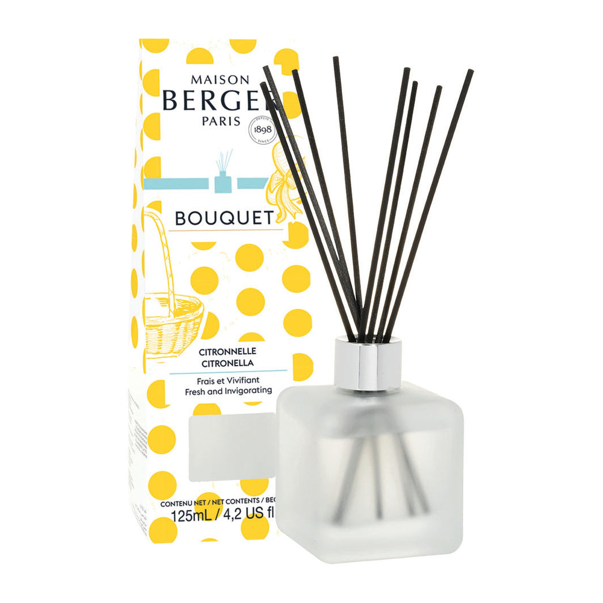 Maison Berger Citronella Pre-filled Cube Reed Diffuser - Dolce Packaging