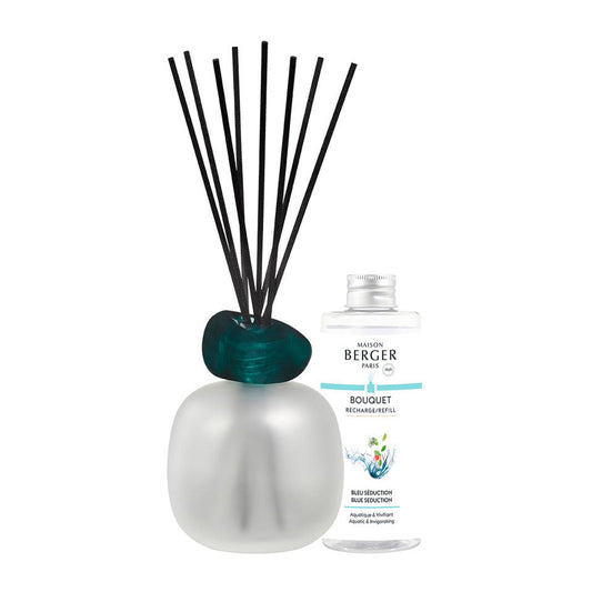 Maison Berger Mineral Frosted/Emerald Reed Diffuser Gift Set with Bleu Séduction