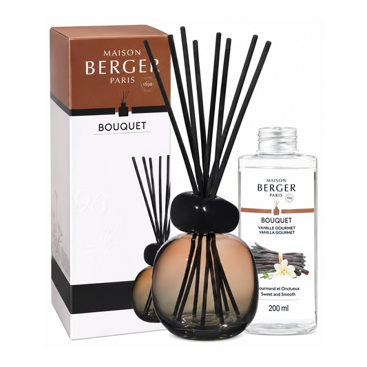 Maison Berger Mineral Sienna-Noire Ombré/Black Reed Diffuser Gift Set with Vanilla Magnificence
