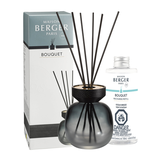 Maison Berger Wood Black/Frosted White Reed Diffuser with Ocean Breeze