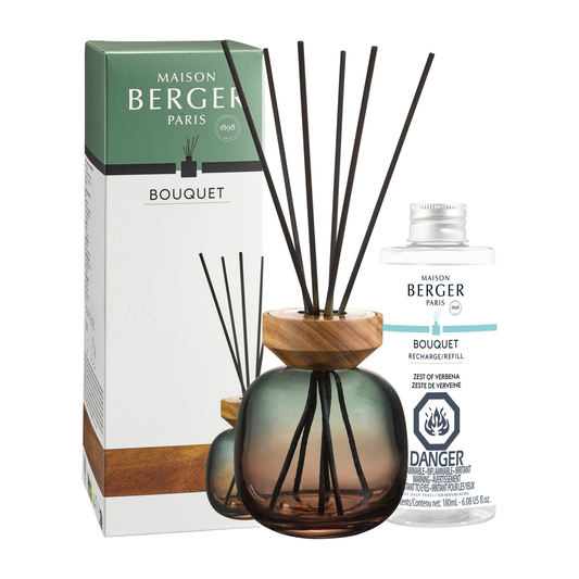Maison Berger Wood Green/Plum Reed Diffuser with Zest of Verbena