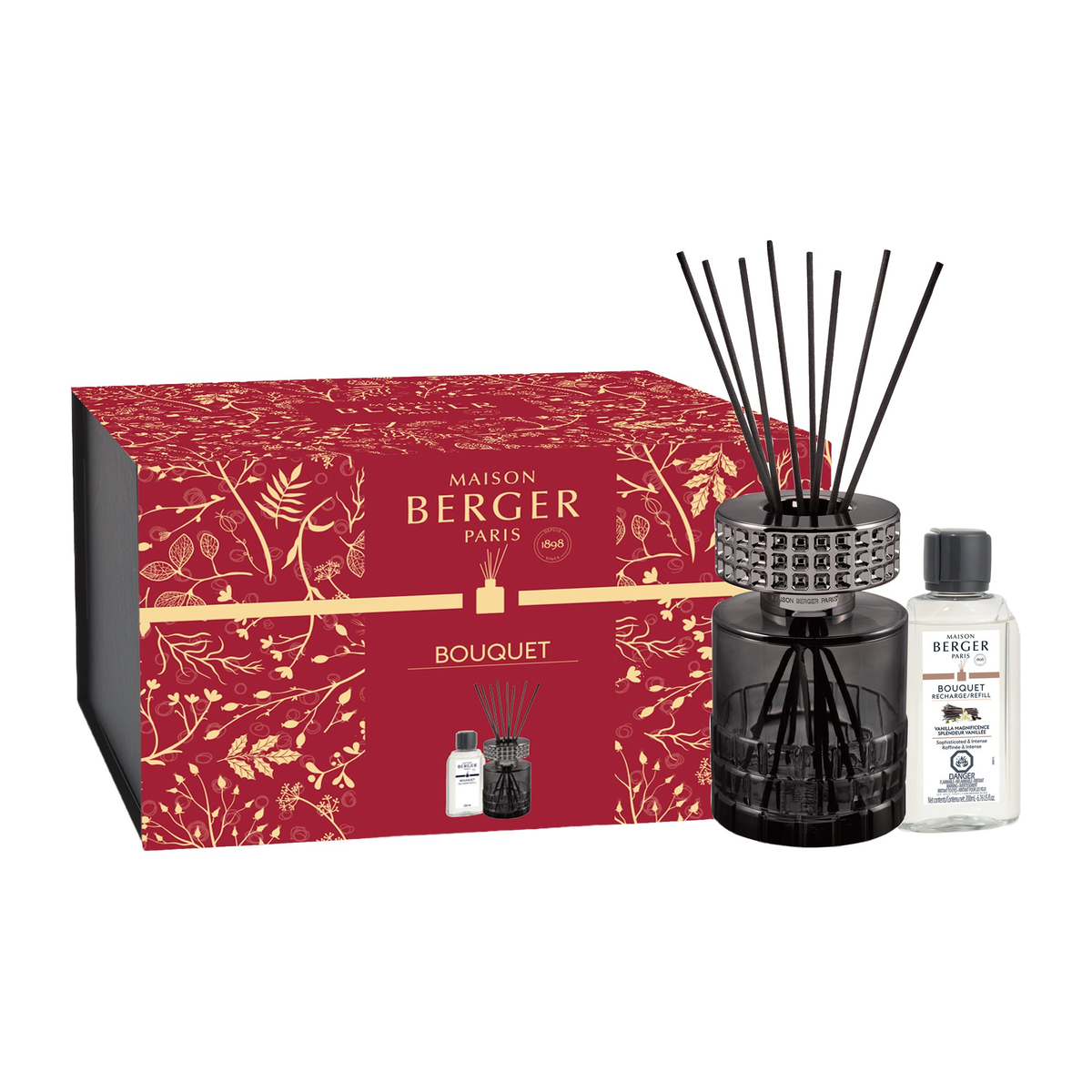 Maison Berger Celebration Reed Diffuser Gift Set – Black, Vanilla Magnificence
