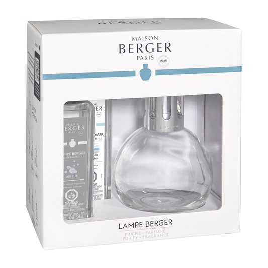 Maison Berger Essential Round Lamp Ritual Starter Kit with Air Pur So Neutral + Ocean Breeze