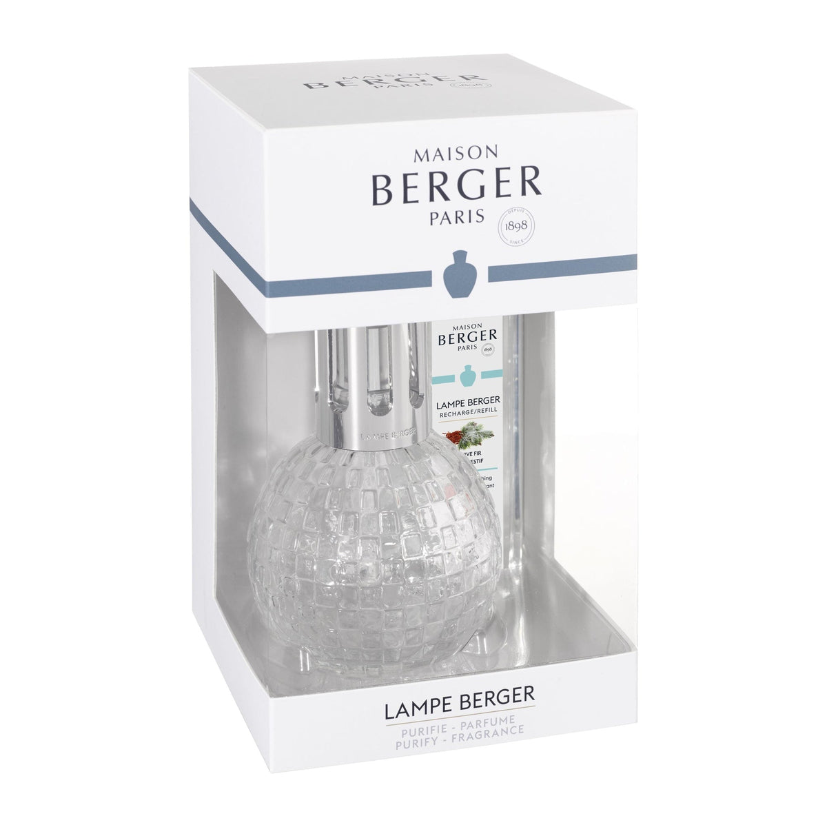Maison Berger Disco Clear Fragrance Lamp Gift Set with Festive Fir
