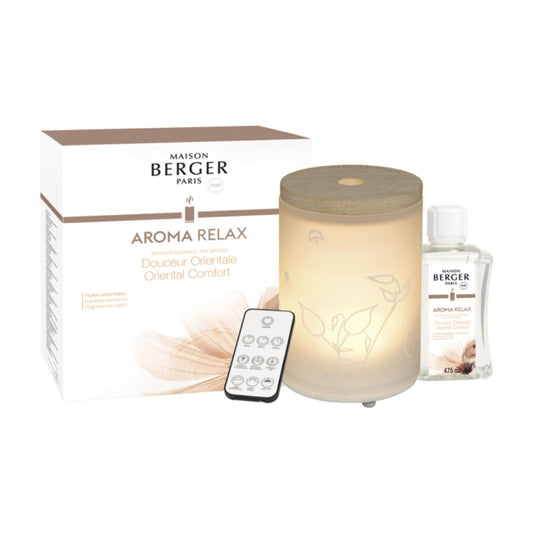 Maison Berger Aroma Relax Mist Diffuser Gift Set – Frosted, Oriental Comfort