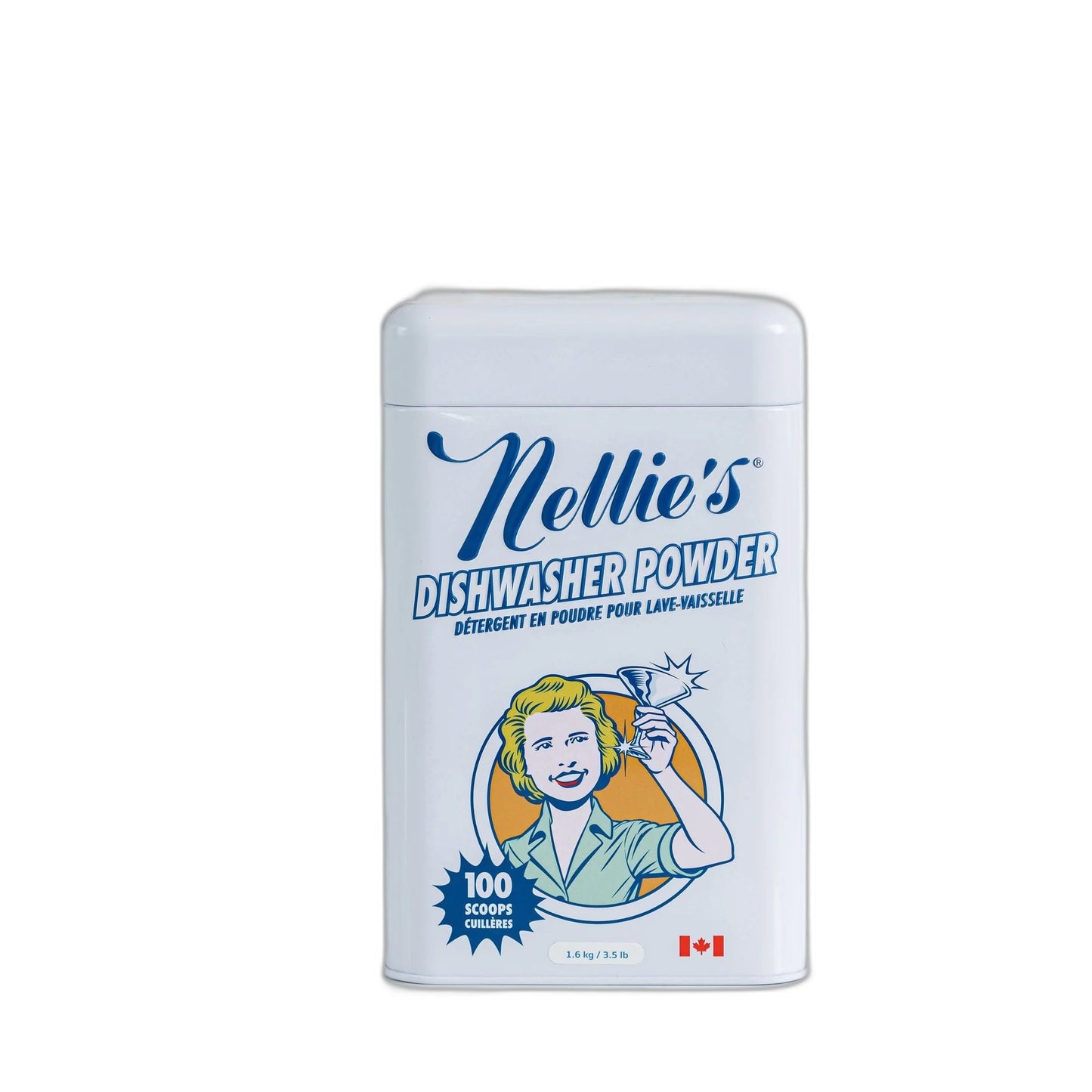Nellie's Dishwasher Powder Tin, 100 Scoops